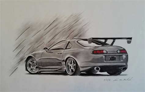 Toyota Supra Drawing By Aaron Bertrand