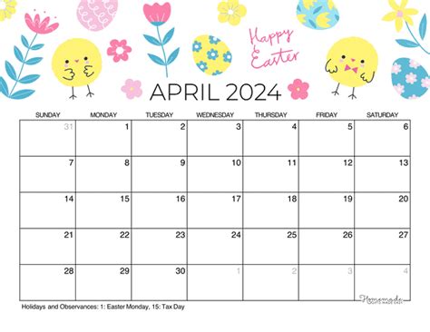 April 2023 And 2024 Calendar Free Printable With Holidays April 2023