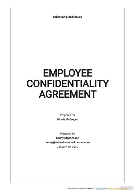 Word Employee Confidentiality Agreement Templates