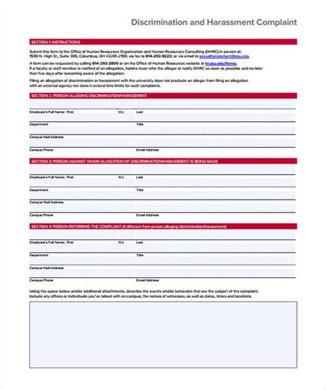 26 Hr Complaint Forms Free Sample Example Format