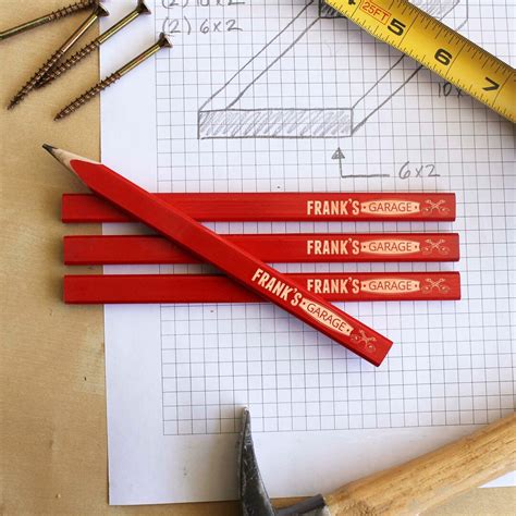 Personalized Carpenter Pencils Engraved Carpenter Pencils Etsy