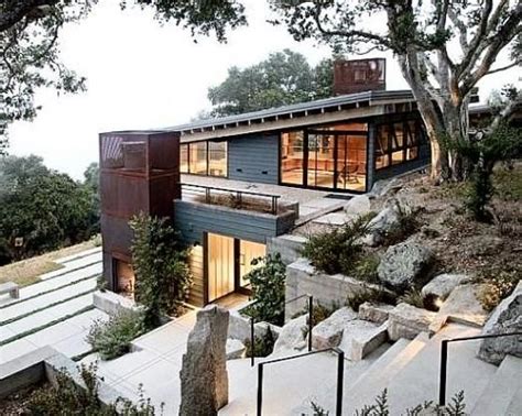House Plans For Sloped Land Cliff House House On A Hill House Roof