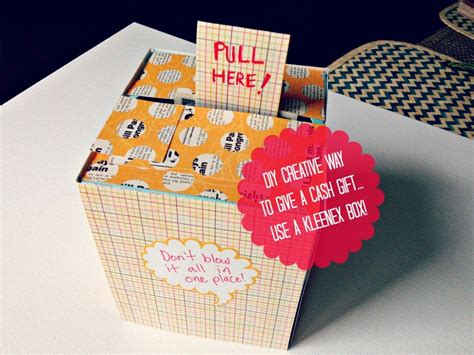 You still have time to wow her. DIY Creative Way To Give A Cash Gift (Using A Kleenex Box ...