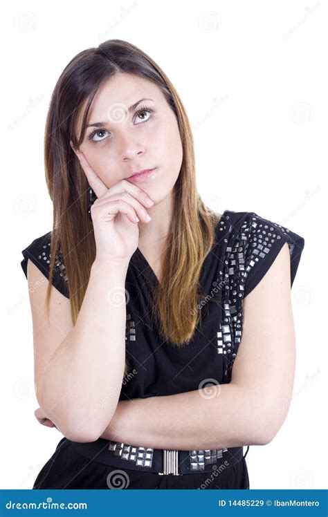 Young Girl Thinking Stock Image Image Of Beautiful Care 14485229