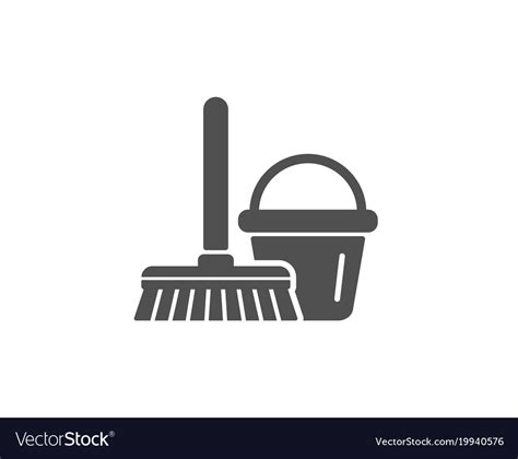 Cleaning Bucket With Mop Simple Icon Royalty Free Vector
