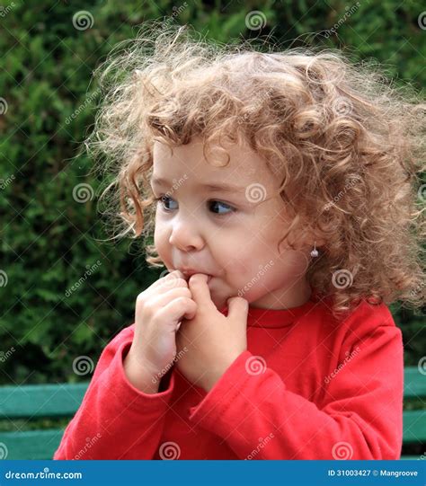 Curled Girl Whistling Royalty Free Stock Photography Image 31003427