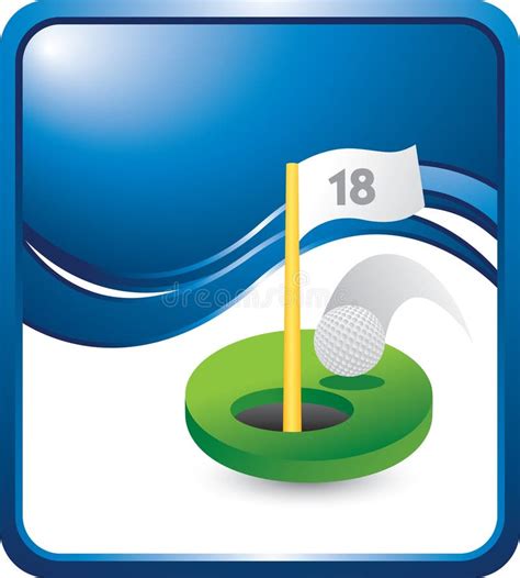 Golf Hole In One On Vertical Blue Wave Backdrop Stock Vector