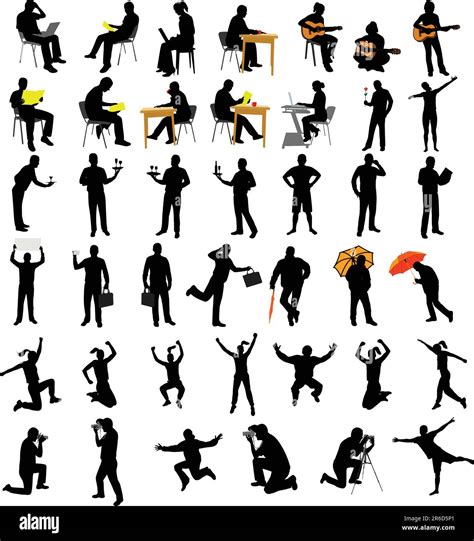 Set Of People Silhouettes Vector Stock Vector Image And Art Alamy