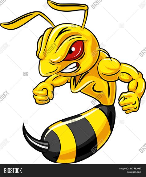 Cartoon Angry Bee Vector And Photo Free Trial Bigstock