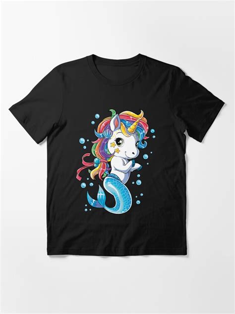 Unicorn Mermaid Mermicorn T Shirt Kids Girls Boys Rainbow Squad Cute