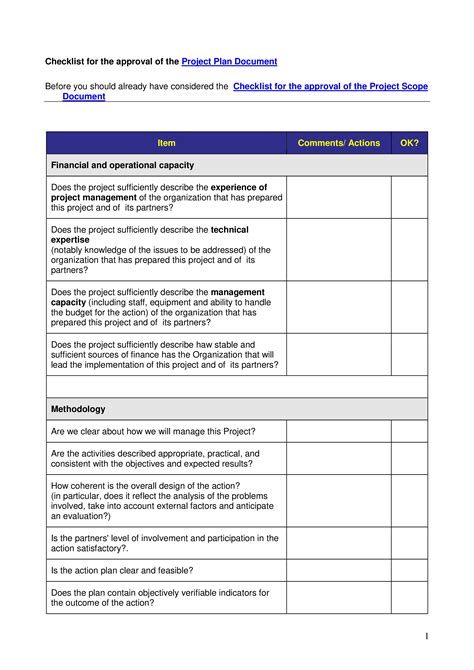 Project Planning Checklist Template