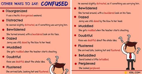 confused synonym list of 50 synonyms for confused in english 7esl other ways to say
