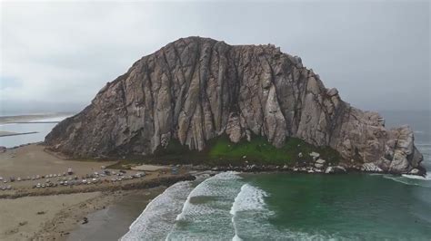 Aerial View Of Morro Rock California Stock Video Motion Array