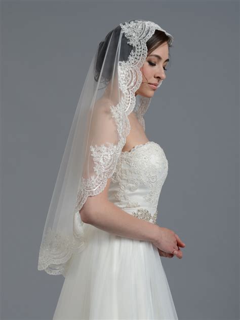 Mantilla Bridal Wedding Veil Elbowfingertip V030