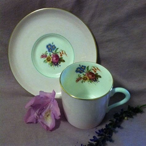 Demitasse small teacup and saucer floral pattern. Pink Floral Teacup and Saucer Vintage Copelands Grosvenor ...