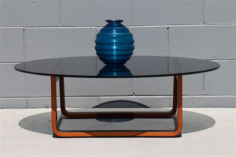 Mid Century Round Smoked Glass Coffee Table Structured Rebellion