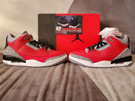 Pre Owned Jordan Air 3 Red Cement Nike Chi Cu2277 600 Chicago Exclusive