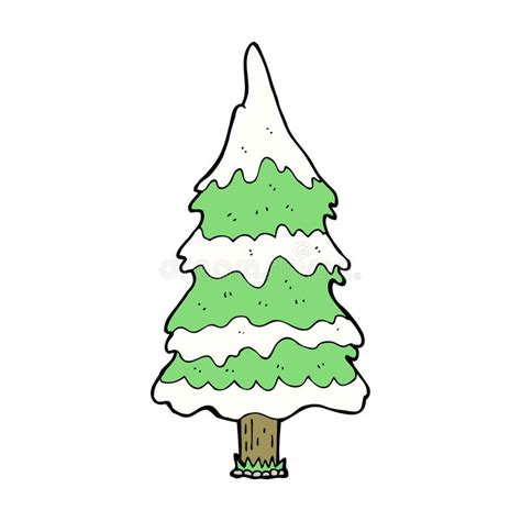 Cartoon Snowy Tree Stock Vector Illustration Of Drawn 37018087