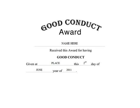 Good Conduct Certificate Template 2 Professional Templates
