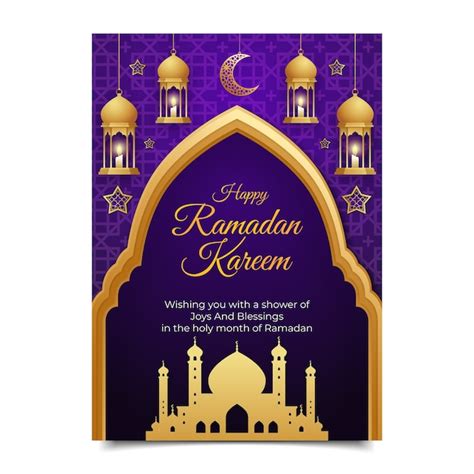 Free Vector Realistic Ramadan Greeting Card Template