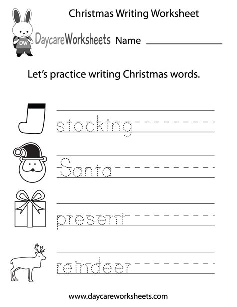 Christmas worksheets for teaching and learning in the classroom or at home. Free Preschool Christmas Writing Worksheet