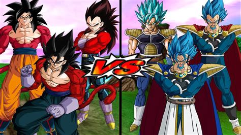 Goku Vegeta And Vegetto Ssj4 Vs Bardock King Vegeta And King Vegedock