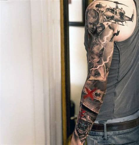 Black Sleeve Tattoo With Color