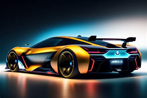Lexica Futuristic Bmw Supercar With Glowing Graphics In Showroom