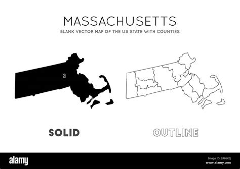 Massachusetts Map Blank Vector Map Of The Us State With Counties