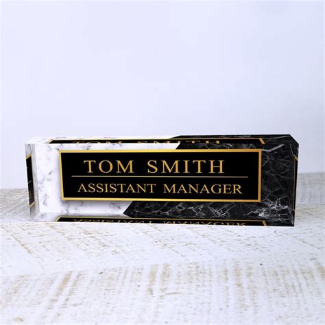 Personalized Desk Name Plate For Office Desk Marble Design On Etsy