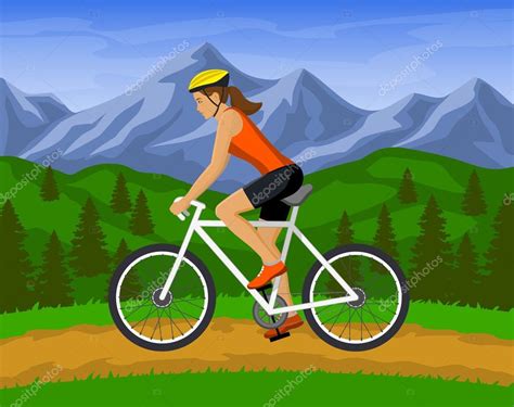 Dibujos Ciclismo De Montaña Ilustración De Vector De Ciclismo De