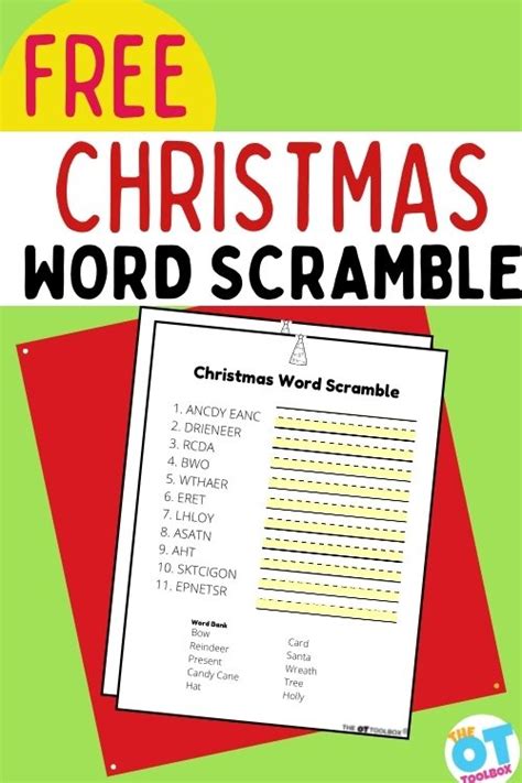 Christmas Word Scramble The Ot Toolbox