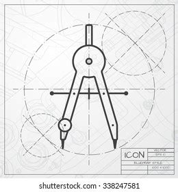 Vector Blueprint Compasses Icon On Engineer Stock Vector Royalty Free