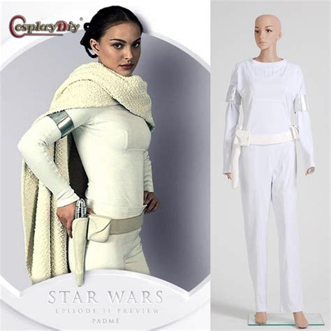 Cosplaydiy Star Wars Cosplay Padme White Dress Outfit Costume Adult