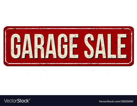 Garage Sale Vintage Rusty Metal Sign Royalty Free Vector