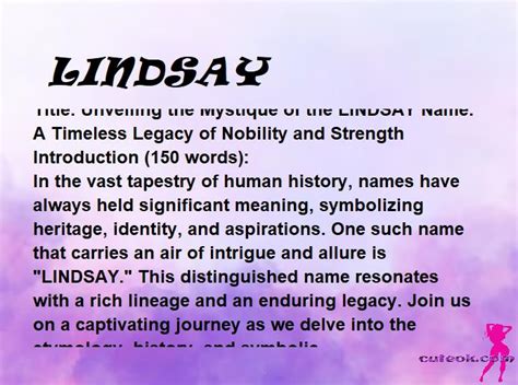Meaning Of The Name Lindsay