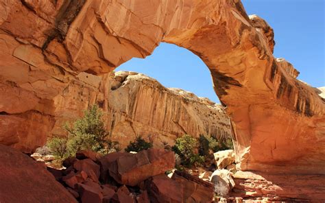 Brown Archway Structure Rock Nature Landscape Hd Wallpaper
