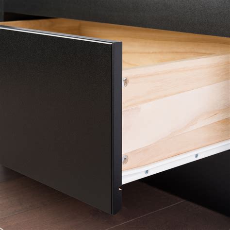 Black Full Size Double 6 Drawer Platform Bedroom Furniture Storage Bed