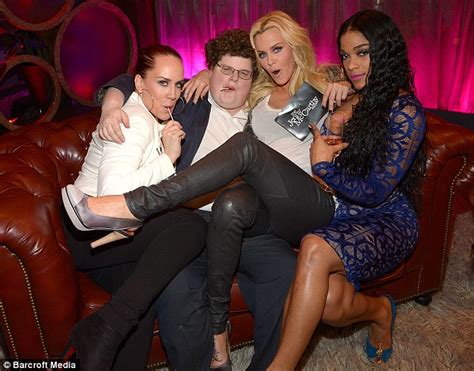 Jenny Mccarthy Bends Over To Get Her Bottom Touched By Female Guests As