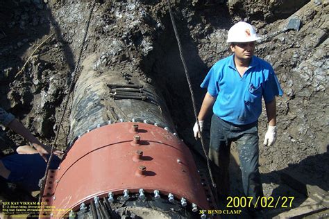 Leak Sealing Of Ruptured Pipeline Using Clamps Vkvc Vkvc