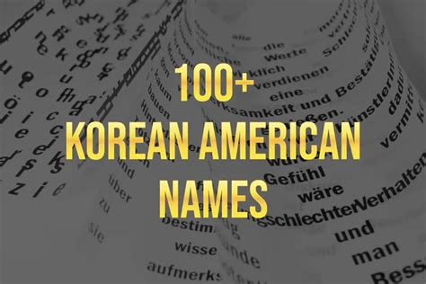 100 Korean American Names A Look Into Popular Names