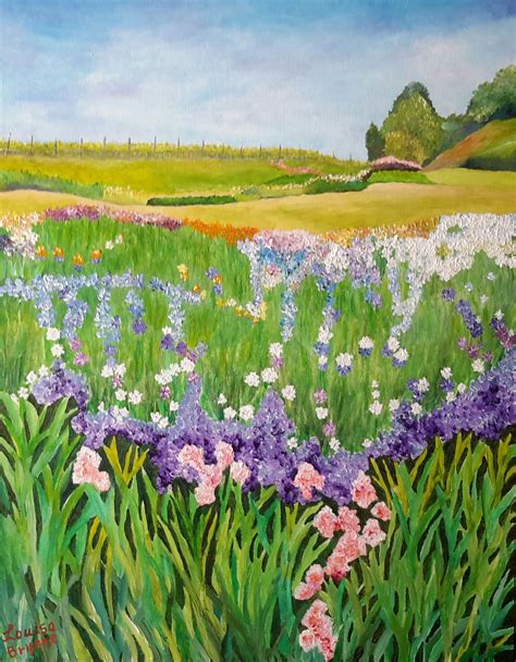 This Beautiful Flowers Fields In The Countryside Original Acrylic