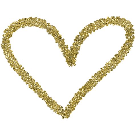 Heart Valentines Day Gold Glitter Border Png Download 800800