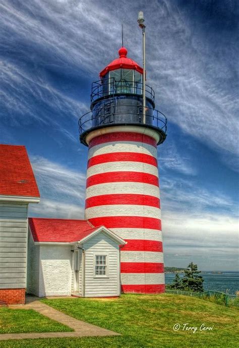 West Quoddy Head Light Maine Lighthouse Lighting Lighthouse Pictures