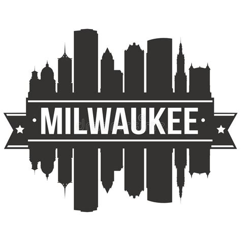 Milwaukee Icon Vector Art Design Skyline Stock Vector Illustration Of