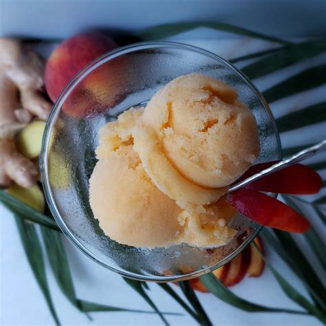 Heavenly 3 Ingredient Peach Ginger Kombucha Sorbet
