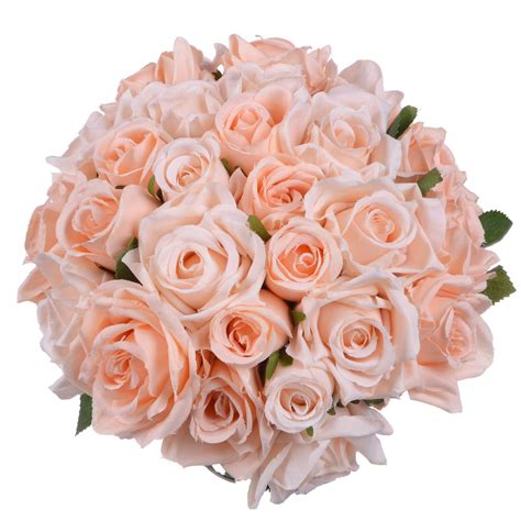 Rose Head Artificial Fake Silk Flower Wedding Party Bridal Bouquet Home