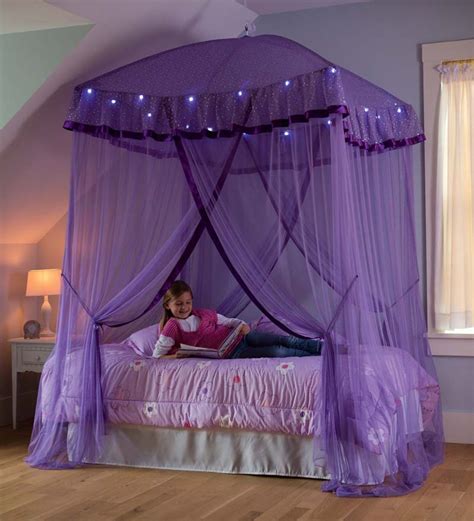 Sparkling Lights Light Up Canopy Pink Hearthsong Girls Bed Canopy