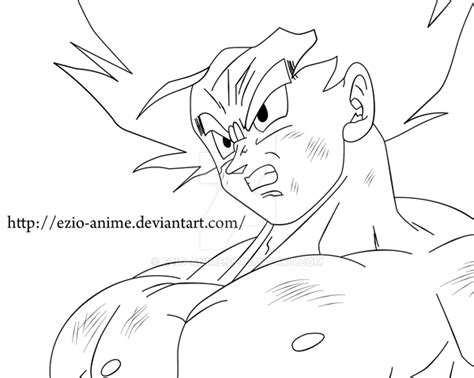 Goku Lineart 02 By Ezio Anime On Deviantart