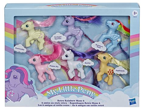 New My Little Pony Retro Rainbow Mane 6 Figures Exclusive